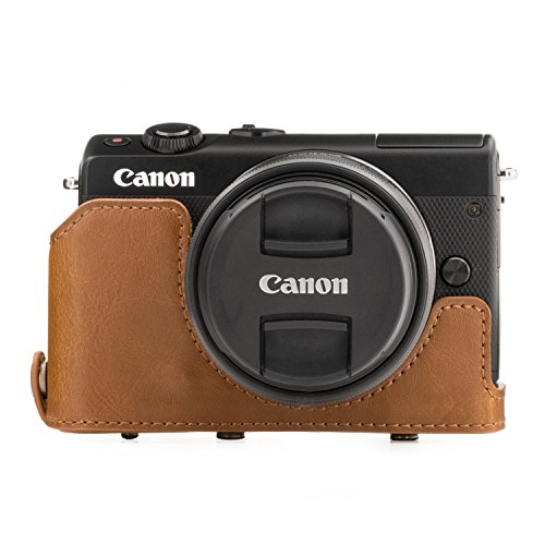 Megagear Canon Eos M100, M200 (15-45Mm) Ever Ready Leather Camera Case And Strap, With Battery Access - Light Brown - Mg1327 #TOP4