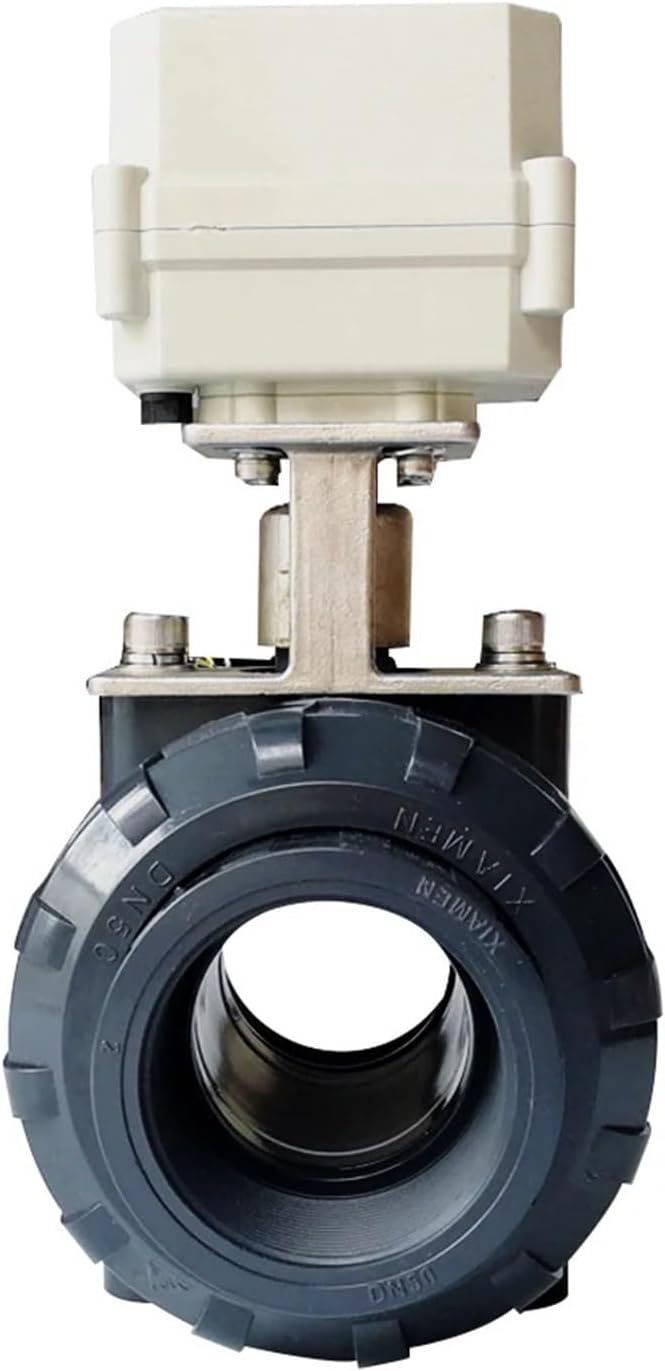 DN15 2 Way UPVC True Union Motorized Ball Valve BSP/NPT thread DC12V 10Nm Electric Ball Valve On/Off 15 Sec Metal Gears CE(BSP,DC12V_CR501)