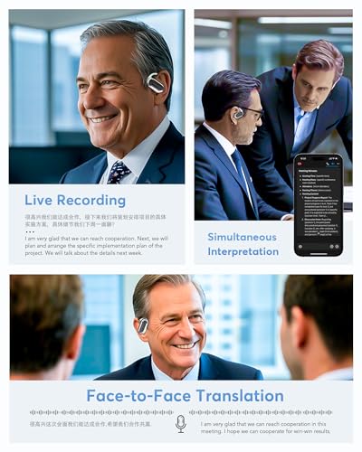 Image of AI Translation Earbuds Real Time 188 Languages,80H Playtime Translator Earbuds,Audifonos Traductores Ingles Espanol,Wireless Ear Headphone Bluetooth 6.1 for Business Meeting,Travel, Language Learning