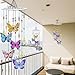 JeCuiK Butterfly Diamond Painting Wind Chimes Double Side DIY Diamond Art Kits for Adults Diamond Painting Kits Wind Chimes 3D Diamond Art Suncatchers Diamond Hanging Ornament Crafts for Adults