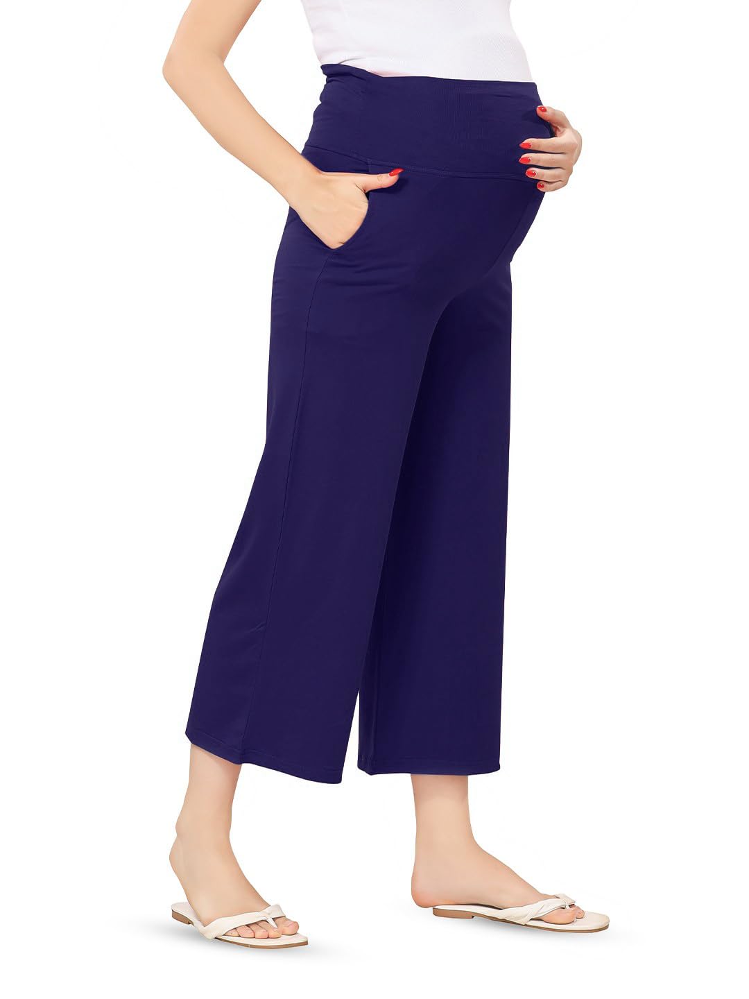 harshad kumar & co Women's Black Wide Leg Palazzo Pants, Relaxed Fit-picture-35