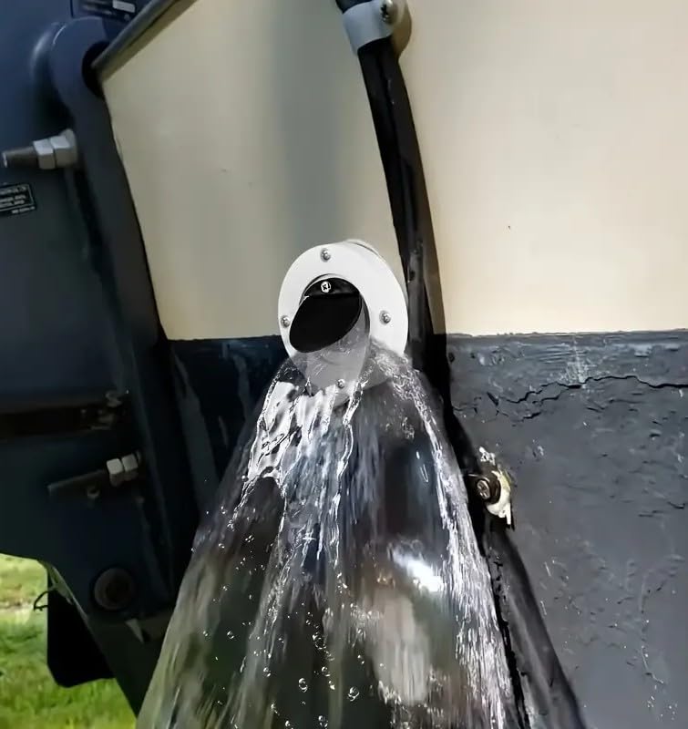 BSSTORE Scarico A Mare E Ombrinali In Plastica, Completo Di Valvola Di Non Ritorno Per Barca, Gommoni