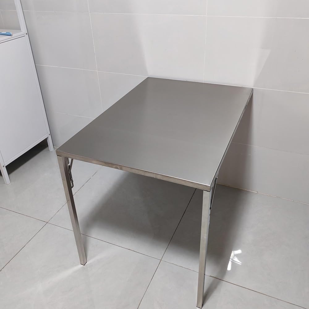 Table Murale Pliable Table À Rabat en Acier Inoxydable