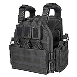 CAMO Outdoor Tactical Military Carrier Vest (Black)