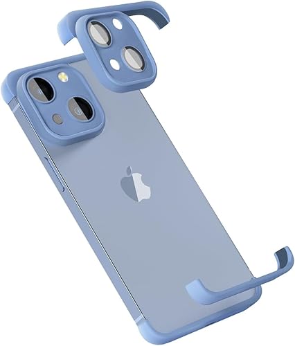 Real Bare - Funda para teléfono sin marco diseñada para iPhone 13, protector de lente de cámara, almohadilla de esquina de TPU a prueba de golpes