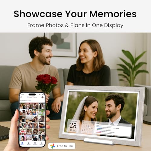 apolosign digital calendar electronic calendar smart touchscreen interactive display for chore chart family schedules planner supports all apps via google play gray 156-inch