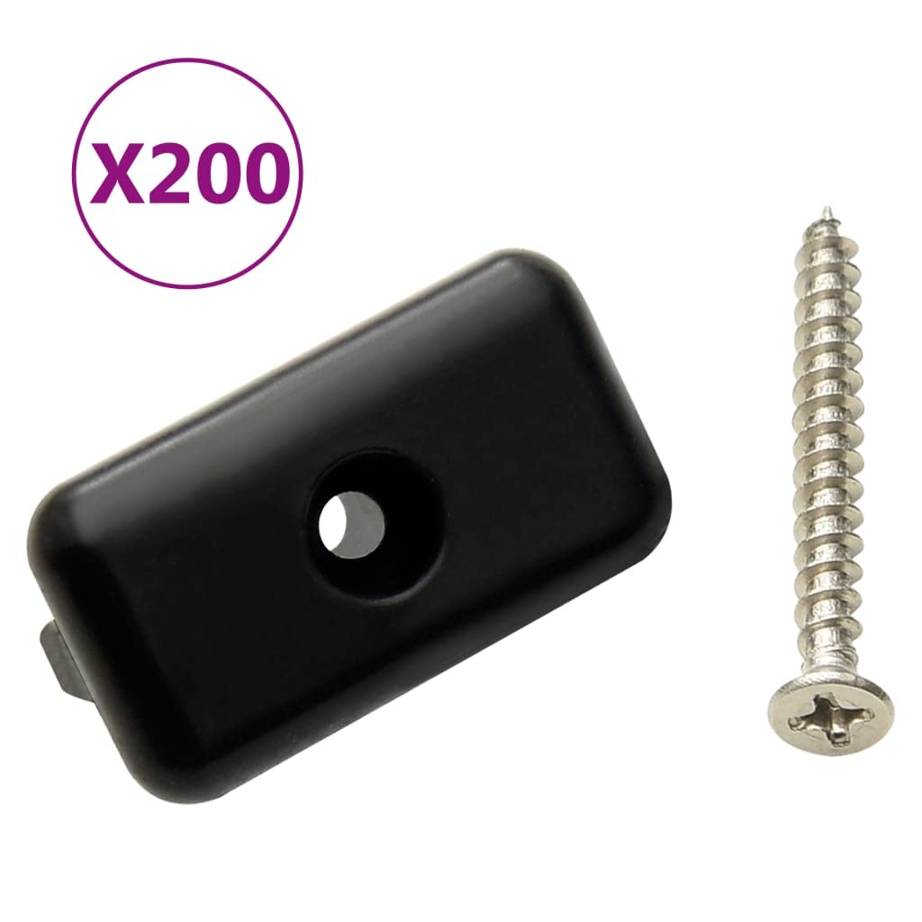 Lot de 200 Clips de Terrass Composite, Clip de Fixation en T pour Terrasse et vis 200 pcs Plastique et inox 304