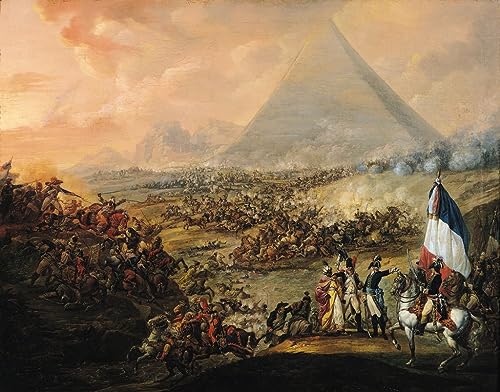 Lienzo histórico Batalla de las Pirámides Watteau para decoración elegante de oficinas modernas