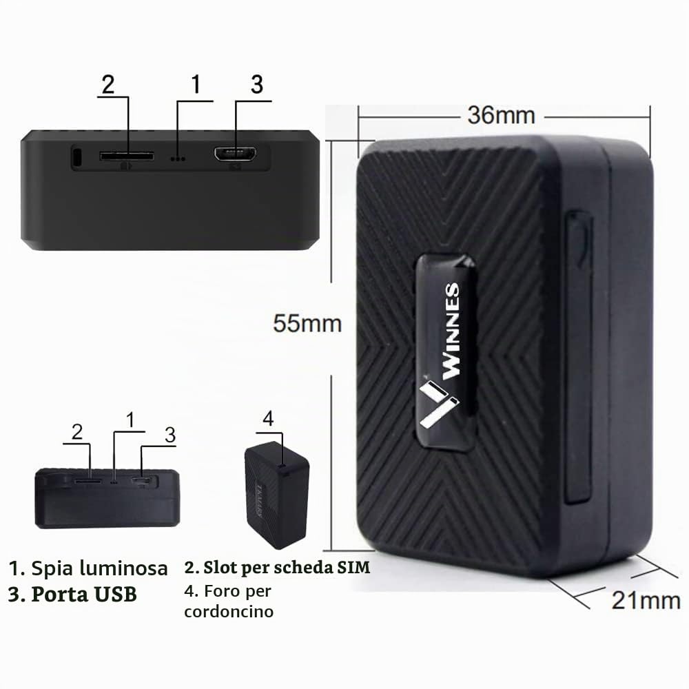 Micro 4G Gps Tracker Spia Magnete Realtime Localizzatore GPS in Tempo Reale Satellitare Tracciatore di Posizione, Portatile GPS Tracker per Bambini o Anziani, Geo-fence Alarm, App Gratuita (1500mAh)