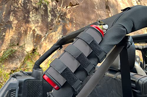 Image of Roll Bar Fire Extinguisher Mount for Jeep Wrangler YJ TJ JK JKU JL 2.5 Lb Fire Extinguisher Holder Bag(Gray)