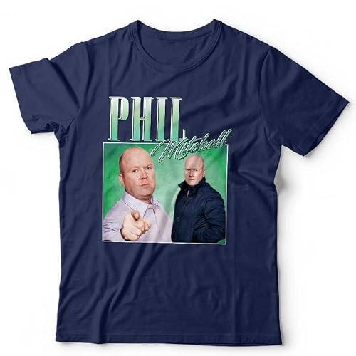 Beringtees Unisex Navy Phil Mitchell Appreciation T-Shirt – Funny Eastenders Throwback Tee - 2XL