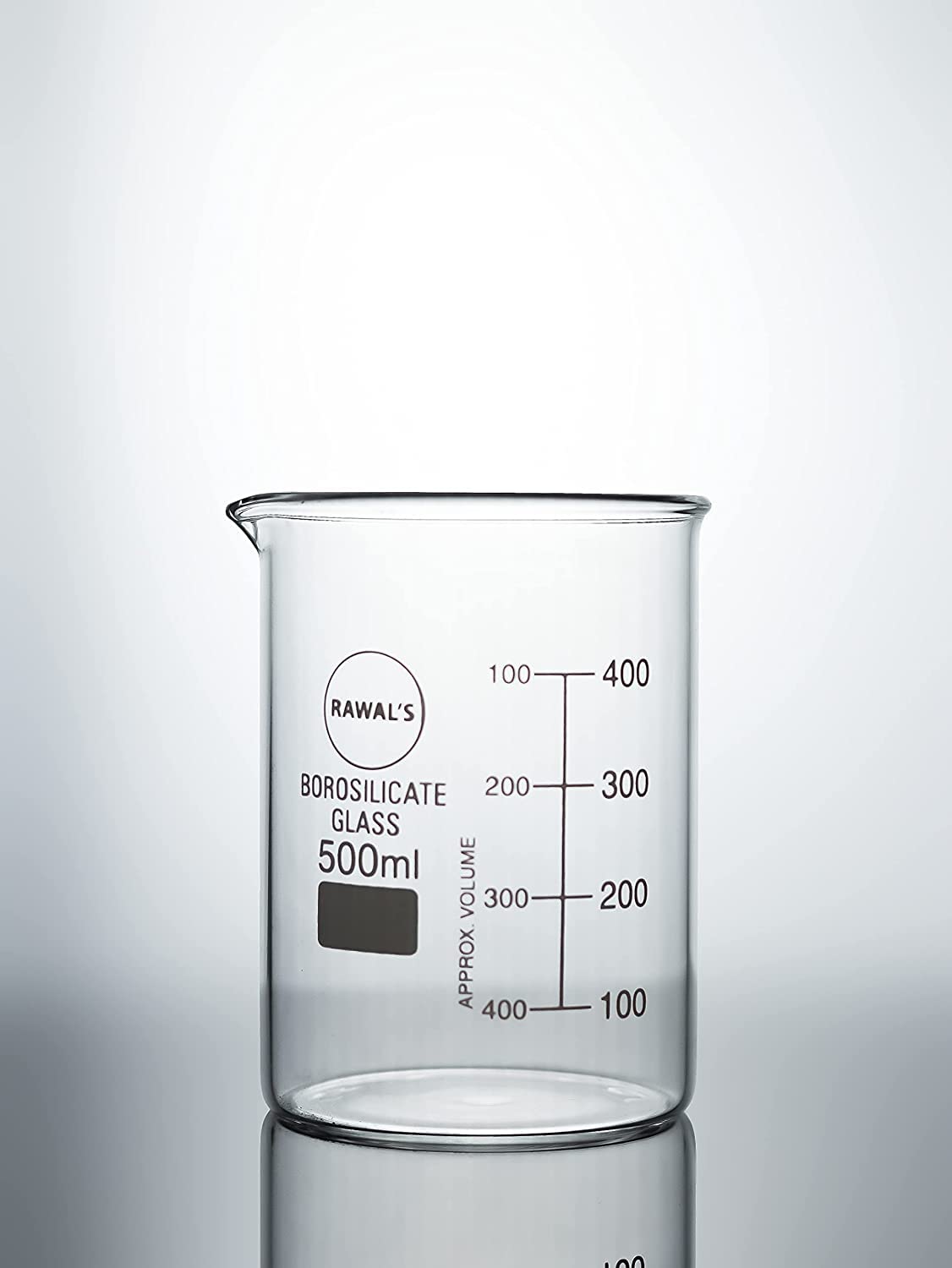 True Lab Borosilicate Glass Beakers, Pack of 2, with graduation marks and spout, 500 ml