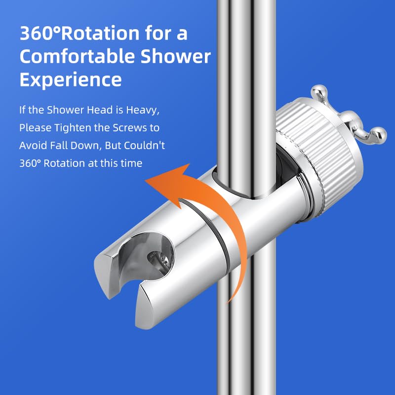 MOXYOY Shower Head Holder,16-28mm Adjustable Shower Holder Bracket,Shower Head Holder Replacement with 2 Hooks, Shower Head Accessories - Image 3