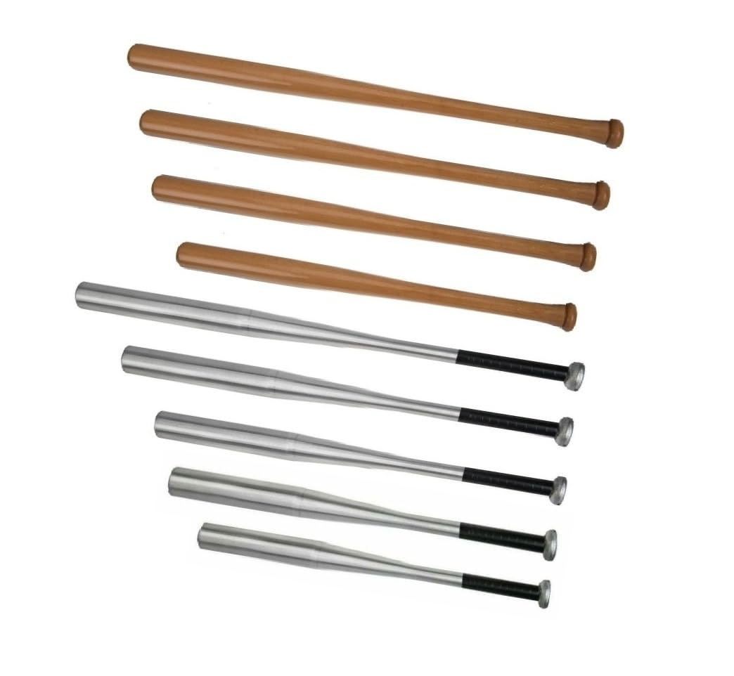 Baseballschläger aus Holz oder Aluminium in 9 Längen Silber Alloy Bat Softball