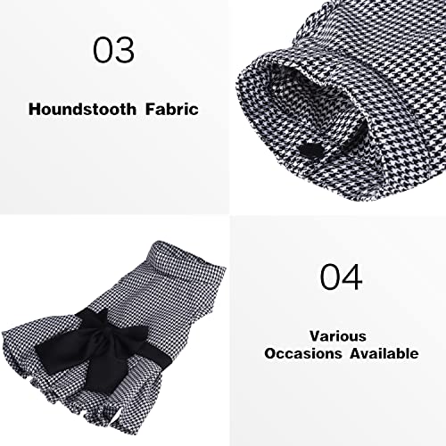 Dog Dress With Bowknot, Fashional All Weather Puppy Clothes Wedding Holiday Princess Pet Dresses For Small Dogs Cats Girl (Medium, White&Black) #TOP2