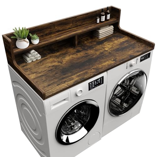 FZGhome Washer Dryer Countertop, 54' x 27.55' 2-Tier Washer Dryer Topper with Edge, for Laundry Room...
