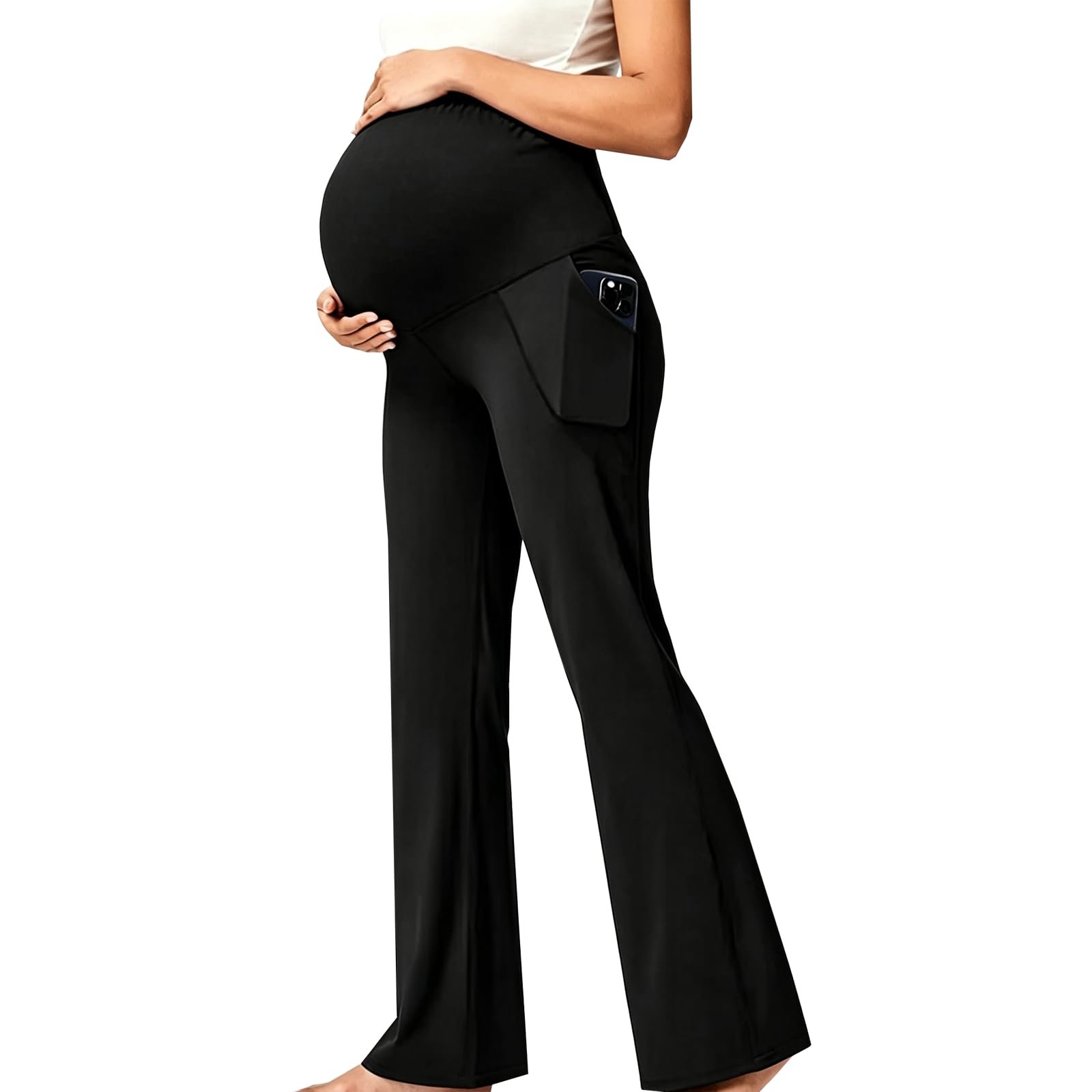 Cichic Umstands-Leggings mit Taschen – weiche, bequeme Schwangerschafts-Yoga- und Alltags- und Arbeitshose