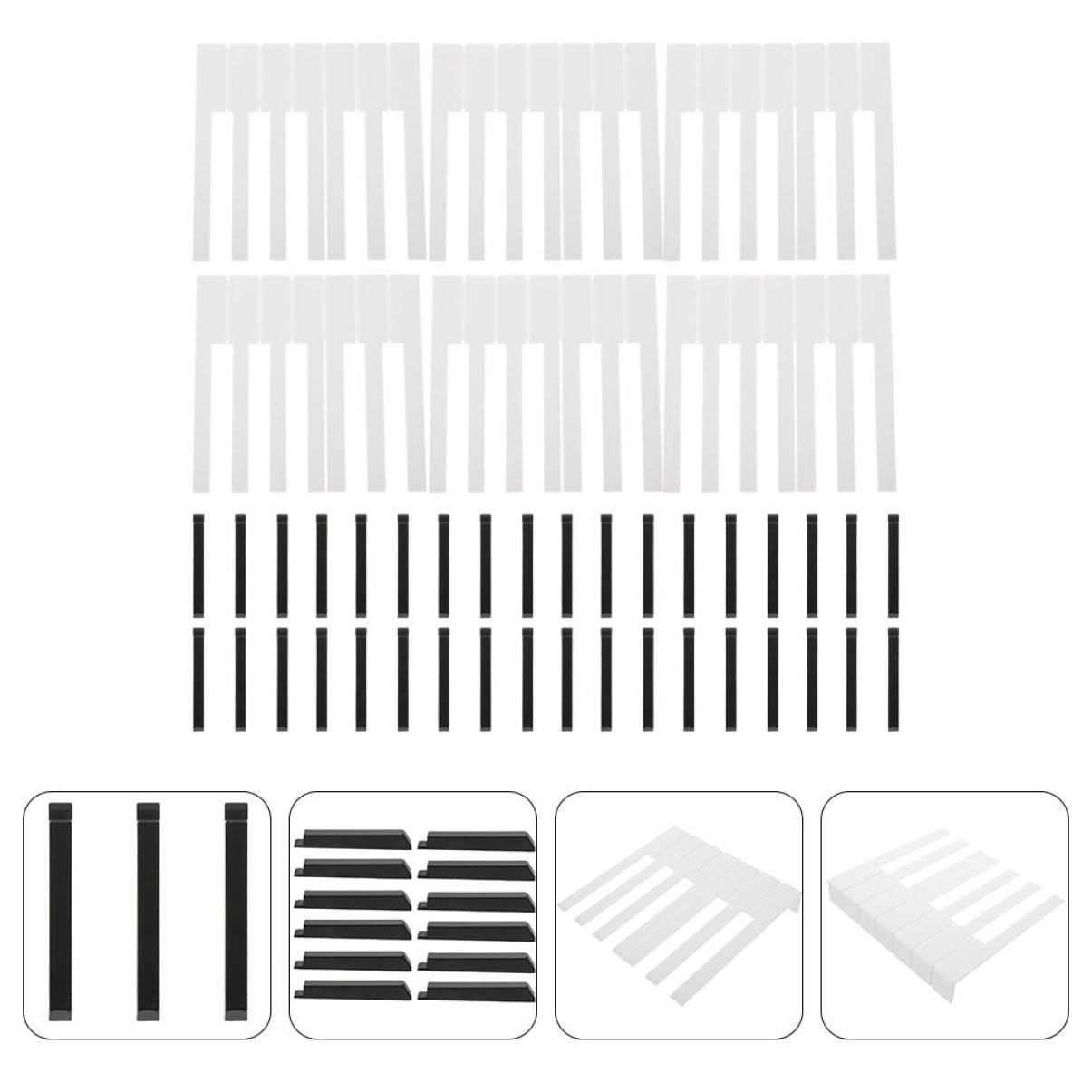 Toyvian 88pezzi Copritasti Per Pianoforte Professionale Materiale Durevole e Sicuro Ricambi Per Tastiere Pianistiche Compatibile Con Tasti e Neri Per Musicisti e Pianisti