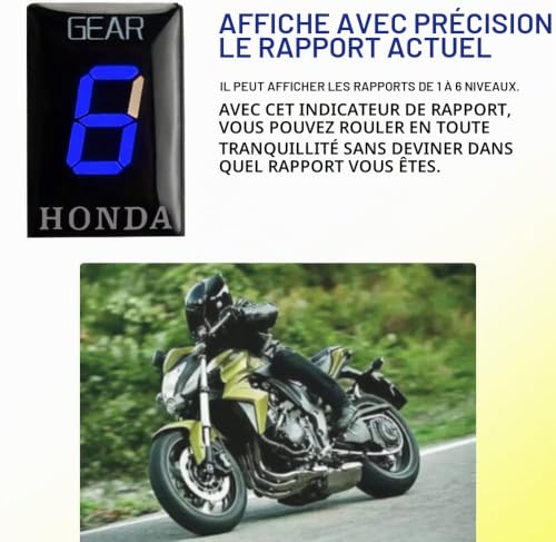 MOQIAOSEIKO Compatible avec Honda Moto Indicateur de Vitesse étanche Affichage LED – vue 5