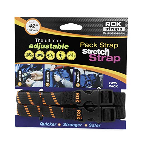 ROK Straps ROK10306 5/8in. Medium Duty Tie Downs - 12in.-42in. - Black/Orange