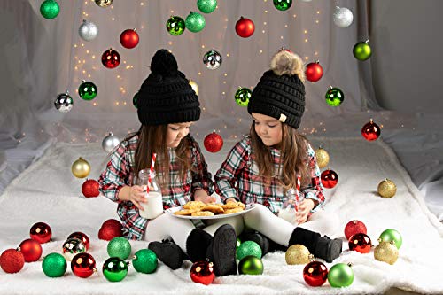 Funky Junque Exclusives Beanie Child Toddler Warm Winter Kids Skull Cap Pom Pom Hat3