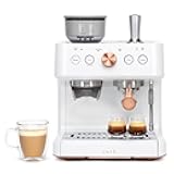 Bellissimo Semi Automatic Espresso Machine + Milk Frother | WiFi Connected, Smart Home Kitchen Essentials | Built-In Bean Grinder, 15-Bar Pump & 95-Ounce Water Reservoir | Matte White