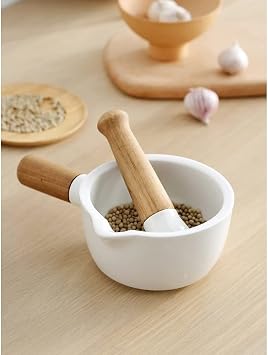 Crusher,White Manual Garlic Large Wood Grinder Ceramic Spice Mill Grinding Kitchen Tools
