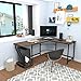 Weehom Reversible L Shaped Desk with Shelves Large Corner Computer Gaming Desks for Home Office Writing Workstation Wooden Table