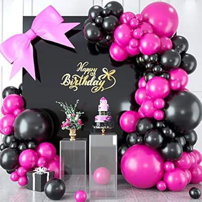 Hot Pink and Black Balloon Arch Kit, Hot Pink Black Kenya Ubuy