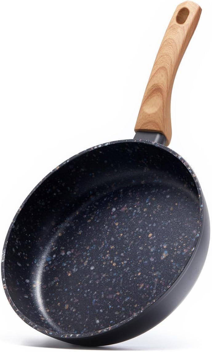 Jovire 24cm Granite Frying Pan,PFOA‑Free Black for Induction Oven Gas Hob