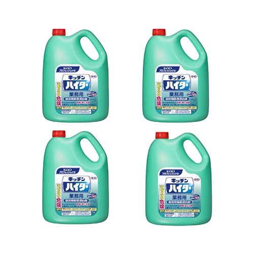 【強力除菌・漂白・消臭】キッチン用塩素系漂白剤 ハイター業務用 5kg|ふきん・まな板・食器の徹底除菌に (4個)