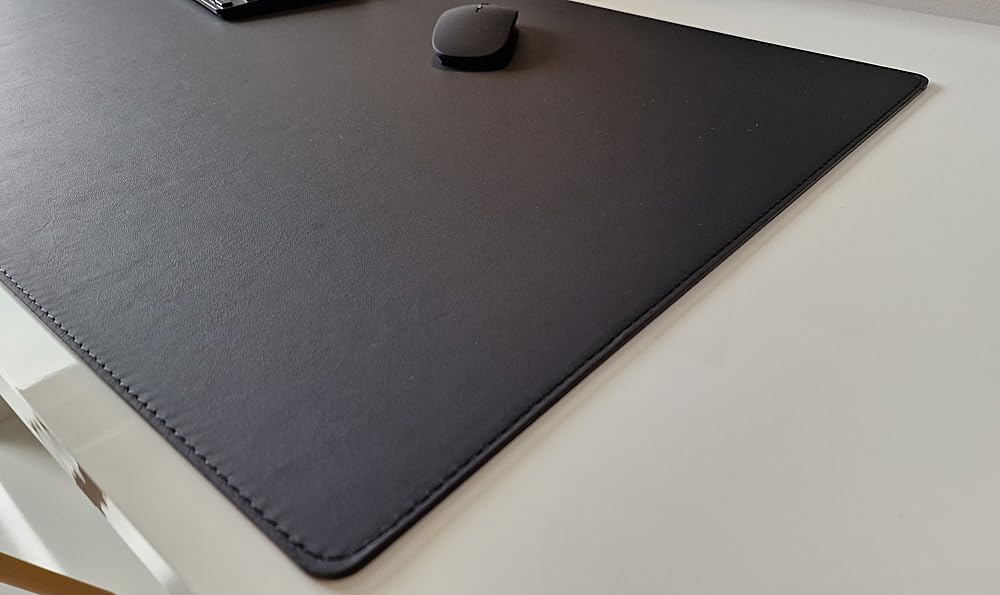 Schreibtischunterlage Echt Leder Schwarz 70 x 50 cm Echt Rindsleder glatt ohne Mousepad