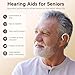 Hearing Aids for Seniors with Hearing Loss - Invisible Hearing Amplifiers for Adults with Noise Cancelingand Volume Control Comfort In-ear Hearing Devices (black)