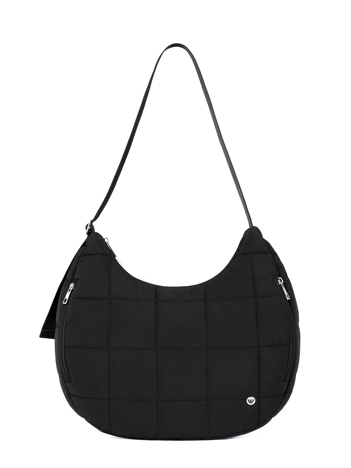 WESTBRONCO Puffer Crescent Shoulder Bags for Women Puffy Quilted Handbags, Nylon Shoulder Purse with Adjustable Strap