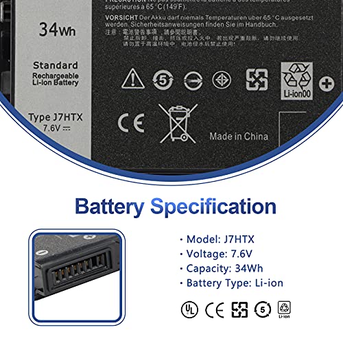 Image of 34Wh J7HTX 7XNTR Battery for Dell Latitude 7202 7212 7220 Rugged Extreme