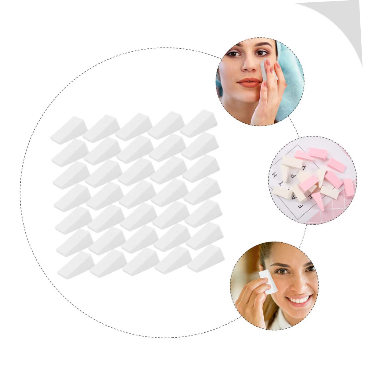 minkissy 150piezas Esponjas De Maquillaje Triangulares Herramienta De Maquillaje y Duradera Para Uso Húmedo y Seco Para Base Líquida y Polvos Compactos