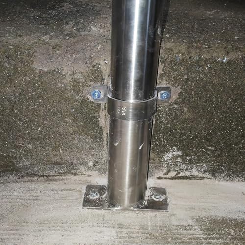 Genérico Juego de Bases de Anclaje Redondas de Alta Resistencia para Postes - Paquete de 1, 3, 5 o 10 Unidades - Soportes de Acero para cercas, Aptos para montajes en Madera y hormigón - Duraderos, d