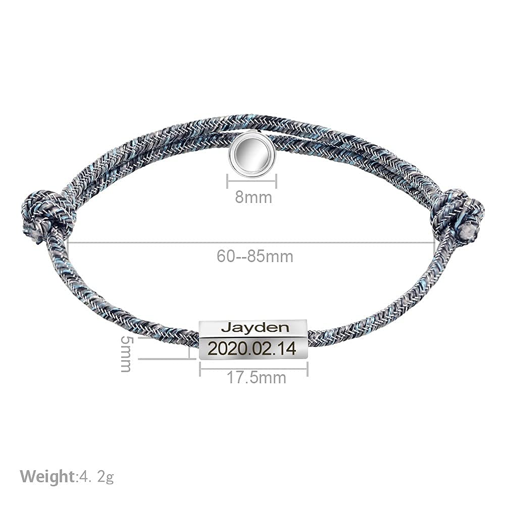 Pulsera Personalizada 1 par Pulsera de Nombre Personalizada La Promesa del imán de Amor Eterno se atrae Entre sí, Parejas de Acero estañado, Pulsera grabada (Color : 1 Pair)