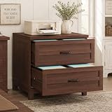 IDEALHOUSE Farmhouse 2-Drawer Lateral Filing Cabinet, Large Capacity Hanging File Storage Cabinet for Legal Letter A4, Heavy Duty Frame, Thick Top, Home Office Side Desk Organizer, Rustic Brown