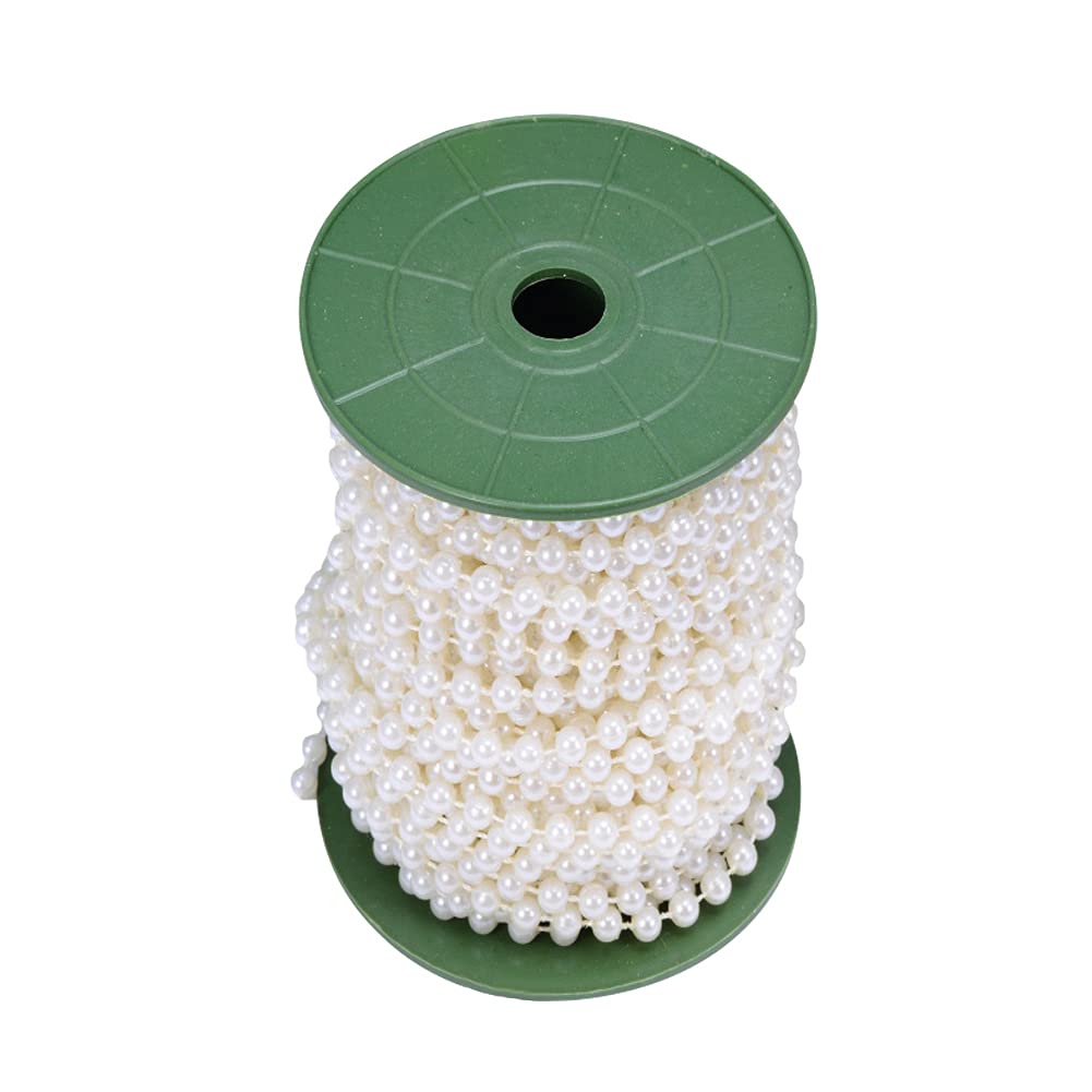 Guirlande De Perles 10m - Perles ABS 8mm - Blanc - Pour Mariage, Noël, Décoration