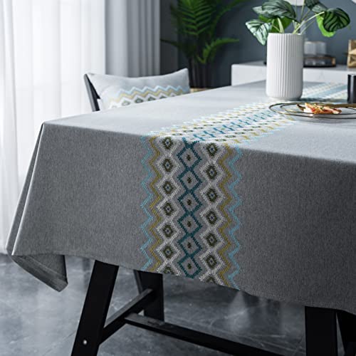 Nappe résistante à la chaleur et imperméable en faux lin gris pour buffet