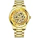 Produktbild YEARNLY Herren Gold Drachen Uhr Automatik Männer Automatikuhr Militär Wasserdicht Schwarz Edelstahl Luxus Armbanduhren Mann Leuchtende Steampunk Hand Wind Analoge Klassisch leuchtend Uhren