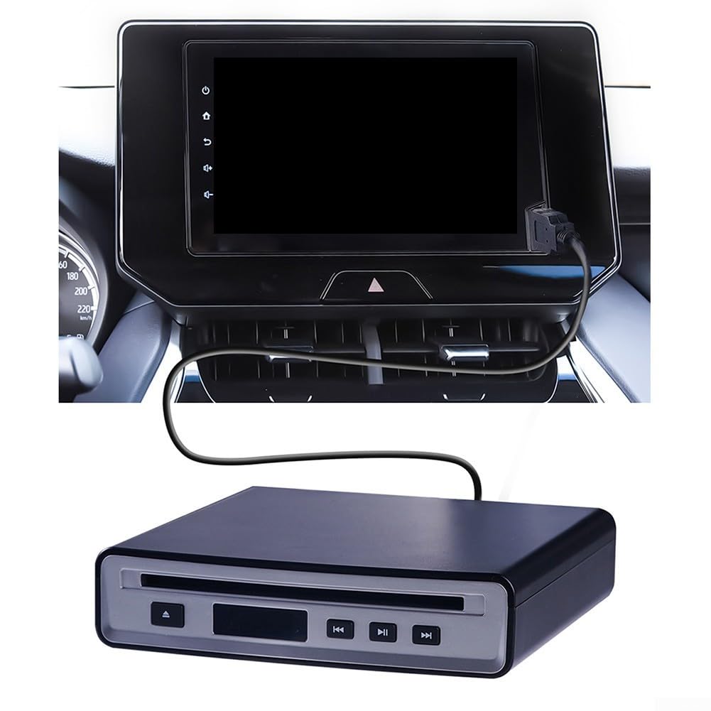 Lettore CD portatile per auto con telecomando - Adattatore lettore DVD esterno compatibile con Android WAV VOB 16 x 15,5 x 3,8 cm