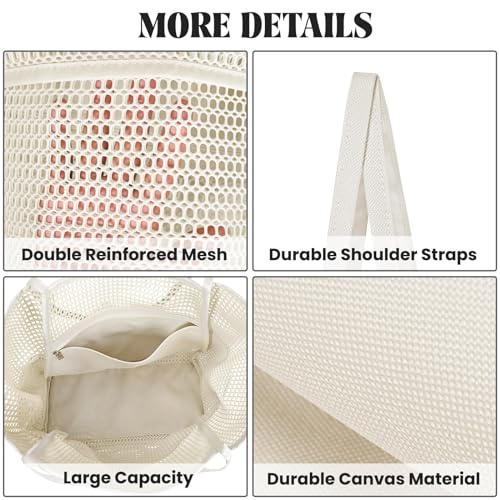 Image of Iioscre Beach Bag for Women, Causal Hobo Handbags with Zipper Inner Pocket, Foldable Swim Tote Bag for Vacation Essentials
