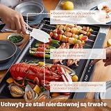 Leseed Silikonowe Szczypce do Grilla 3 szt. - Nieprzywierające, Żaroodporne do 230°C, Zamykane, Nie Niszczą Patelni, Sztućce Kuchenne do Bezpiecznego, do Grilla i Smażenia