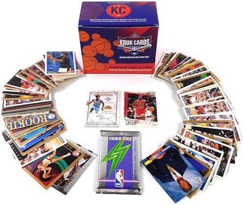 Basketball Card Gift Box | 1 Hit: Auto, Relic, or Numbered, 1 Superstar, Sealed Pack, 100 Assorted Basketball Cards | Rookie, Hall of Famers | Perfect Sports Card Gift for Collectors Basketball Card Gift Box | 1 Hit: Auto, Relic, or Numbered, 1 Superstar, Sealed Pack, 100 Assorted Basketball Cards | Rookie, Hall of Famers | Perfect Sports Card Gift for Collectors