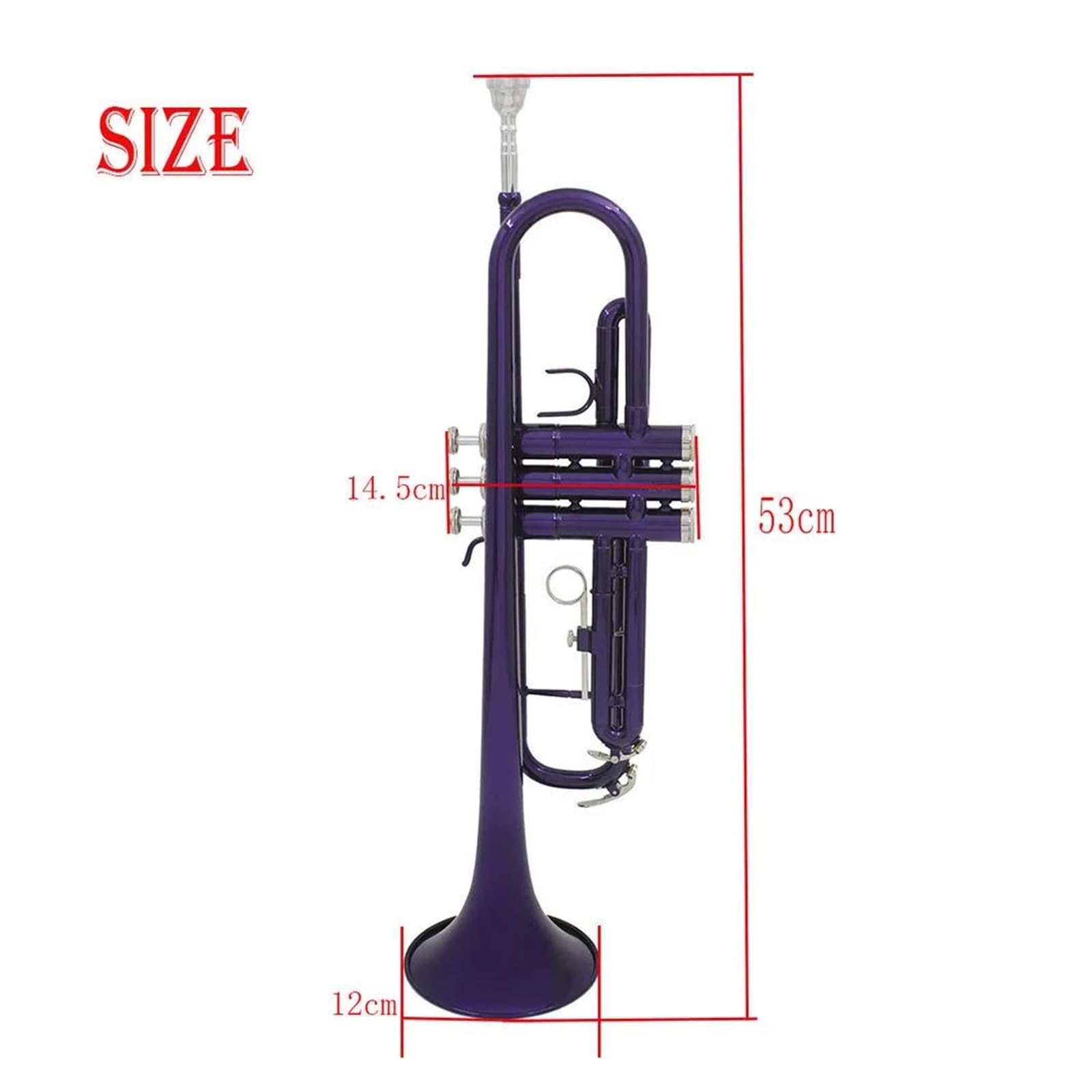 Profesjonalna Trąbka Trąbka Bb B Płaski Instrument Dęty Blaszany Trompete Z Paskiem Na Futerał Ustnik Akcesoria Do Instrumentów Muzycznych (Color : Purple)