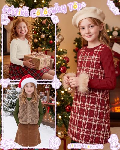 Image of 4 Pack Toddler Girls' Long Sleeve Shirts Cotton Tops