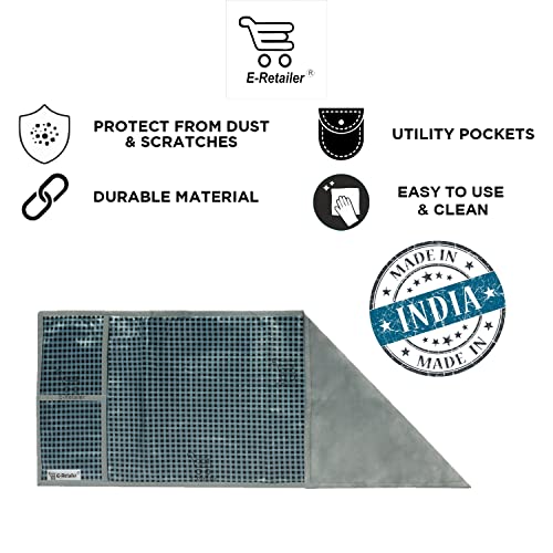 Image of PVC Waterproof 3-Layered Microwave Oven Top Cover With 4 Utility Pockets Suitable for Upto 30 Liter (Color- Gray, Size-36x14 Inches)