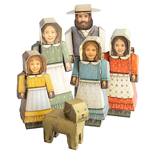 Little House on The Prairie 5 Pack | Featuring Ma, Pa, Mary, Laura, Caroline & Jack | Build Your Own 3D Product Figures | A Sturdy No Glue No Scissors Activity | Made in The USA
